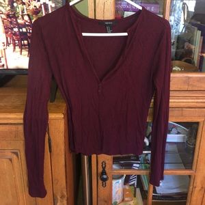maroon button top